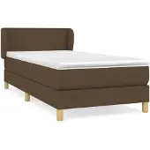vidaXL Boxspring met matras stof donkerbruin 80x200 cm