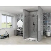 Van Rijn ST08 douchedeur met helder glas 115-125cm zwart