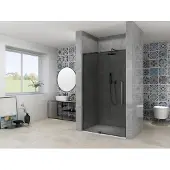 Van Rijn ST08 douchedeur met rookglas 85-95cm zwart