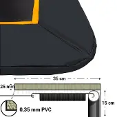 Magic Jump Trampoline Rand Rechthoekig Black 214 x 305 cm