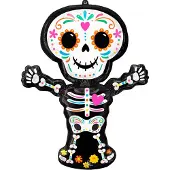 Anagram folieballon Airloonz Skeleton 132 x 88 cm wit