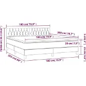 vidaXL Boxspring met matras stof zwart 180x200 cm