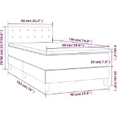 vidaXL Boxspring met matras stof donkerbruin 90x190 cm
