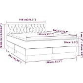 vidaXL Boxspring met matras fluweel lichtgrijs 140x200 cm