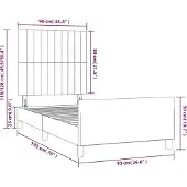vidaXL Bedframe met hoofdeinde fluweel zwart 90x190 cm