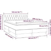 vidaXL Boxspring met matras fluweel zwart 140x200 cm