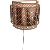 Good&Mojo Wandlamp Bhutan - Bamboe|Zwart - 32x16x27cm Bruin