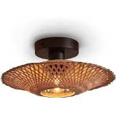 Good&Mojo Plafondlamp Kalimantan, dimbaar, zwart, Woon-/ Eetkamer, Bamboe, Design, plafondlamp