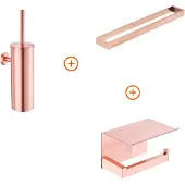 Guido Gusto Toilet accessoires set Mat rose goud design met beugel