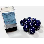 Chessex Stealth gespikkeld D6 16mm Dobbelsteen Set (12 stuks)