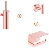 Guido Gusto Toilet accessoires set Mat rosé goud design