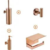 Guido Gusto Toilet accessoires set Copper design met zeepdispenser