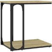 vidaXL Bijzettafel 50x35x52 cm bewerkt hout sonoma eikenkleurig