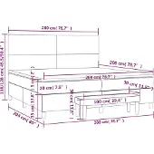 vidaXL Boxspringbed met matras, lichtgrijs, 200x200 cm, gestoffeerd