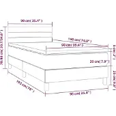 vidaXL Boxspring met matras stof lichtgrijs 90x190 cm