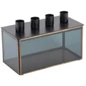 PT Living Kaarshouder Boxed Rectangle Glass Black