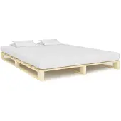 vidaXL Bedframe pallet massief grenenhout 140x200 cm