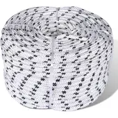 vidaXL Boottouw gevlochten 8 mm 250 m polyester wit