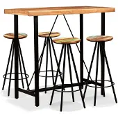 vidaXL 5-delige Barset massief acaciahout en gerecycled hout
