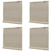 vidaXL Bamboe rolluiken, naturel, 4 stuks, 120x160 cm