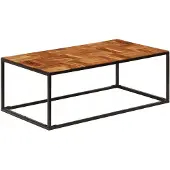 vidaXL Salontafel 110x60x40 cm massief acaciahout en staal