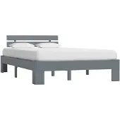 vidaXL Bedframe massief grenenhout grijs 120x200 cm