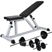 vidaXL Trainingsbank met halterset 30,5 kg