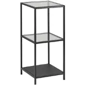 Hioshop Sea opbergrek met 2 plankjes glas transparant.