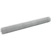 vidaXL Kippengaas 10x1,5 m gegalvaniseerd staal zilverkleurig