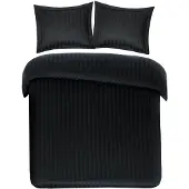 Papillon Dekbedovertrek Uni Zwart Satijn-200 x 200 / 220 cm | 2-Persoons