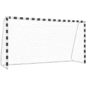 vidaXL Voetbaldoel 300x160x90 cm metaal zwart en wit