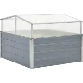vidaXL Tuinkas 100x100x85 cm gegalvaniseerd staal grijs