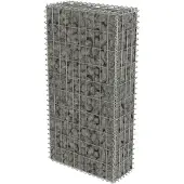 vidaXL Schanskorfmuur met deksels 50x20x100 cm gegalvaniseerd staal