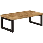 vidaXL Salontafel 100x50x35 cm massief mangohout en staal