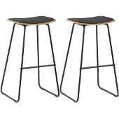 vidaXL Barstoelen 2 st kunstleer zwart