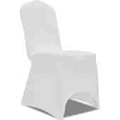 vidaXL Stoelhoezen stretch wit 100 st