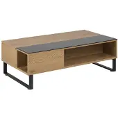 Ebuy24 Allan salontafel 60x110 cm eiken - zwart.