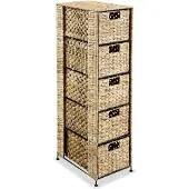 vidaXL Opbergset met 5 manden 25,5x37x100 cm waterhyacint