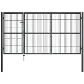 vidaXL Poort met palen 350x140 cm staal antraciet