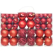 vidaXL 100-delige Kerstballenset 3/4/6 cm rood