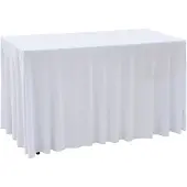 vidaXL 2 st Tafelhoezen stretch met rok 120x60,5x74 cm wit