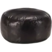 vidaXL Poef 60x30 cm echt geitenleer zwart