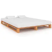 vidaXL Bedframe pallet massief grenenhout bruin 160x200 cm