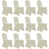 vidaXL Stoelhoezen stretch 12 st crème