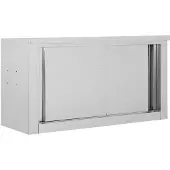 vidaXL Keukenbovenkast met schuifdeuren 90x40x50 cm roestvrij staal