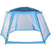 vidaXL Zwembadtent 500x433x250 cm stof blauw