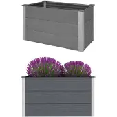 vidaXL Plantenbak verhoogd 100x50x54 cm HKC grijs