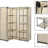 vidaXL Hoekkledingkast 130x87x169 cm crème