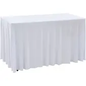 vidaXL 2 st Tafelhoezen stretch met rok 183x76x74 cm wit