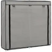 vidaXL Schoenenkast met hoes 115x28x110 cm stof grijs